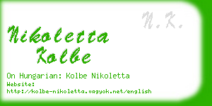 nikoletta kolbe business card